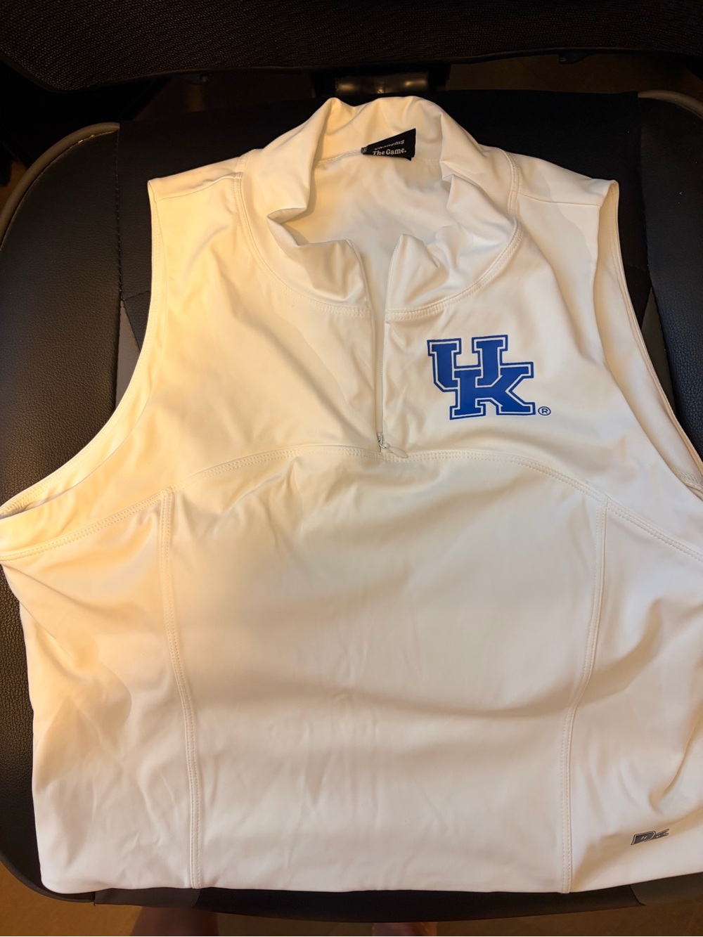 University of Kentucky White Sleeveless Quarter-Zip Tank Top by The Game